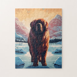 Puzzle Mastiff tibetana en las nevadas montañas