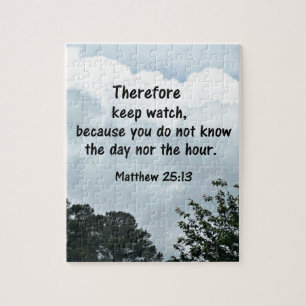Puzzle Mateo 25:13 Por lo tanto, ten cuidado, porque