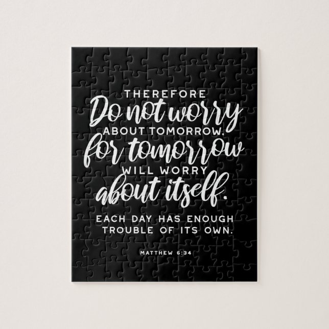 Puzzle Mateo 6:34 Verso de la Biblia (Vertical)