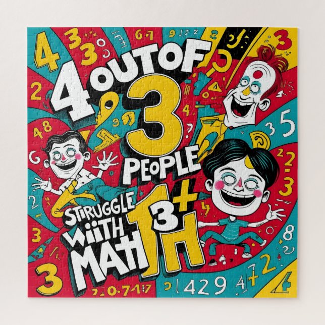 Puzzle Math Mayhem: 4 de 3 personas rompe (Vertical)