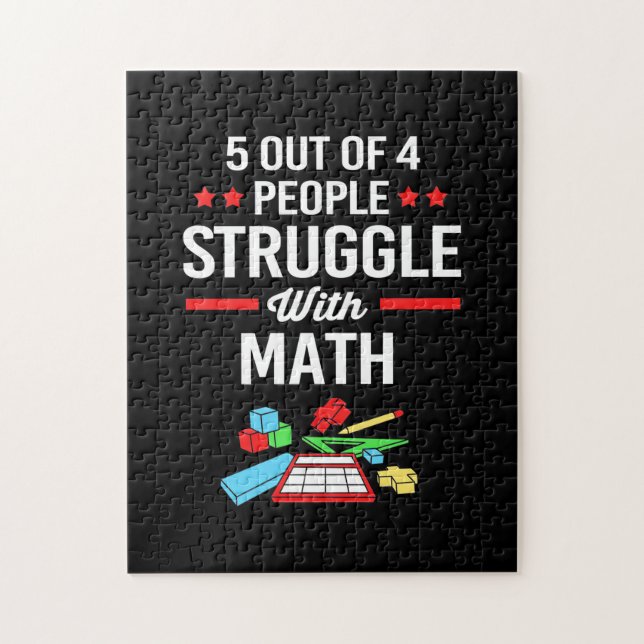 Puzzle Math Teacher 5 Out Of 4 People (Vertical)