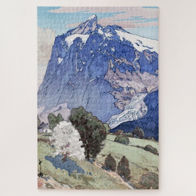 Puzzle Matterhorn, Hiroshi Yoshida, Woodcut (Vertical)