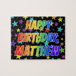Puzzle "MATTHEW" Nombre, Diversión "FELIZ CUMPLEAÑOS"