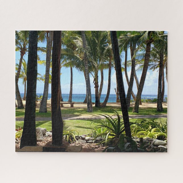 Puzzle Maui Beach Hawaii Palm Trees (Horizontal)