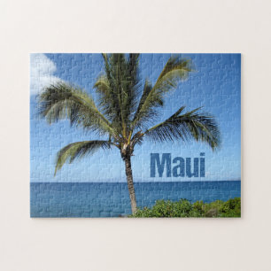 Puzzle Maui Hawaii Palm Tree Blue Scenic Photography