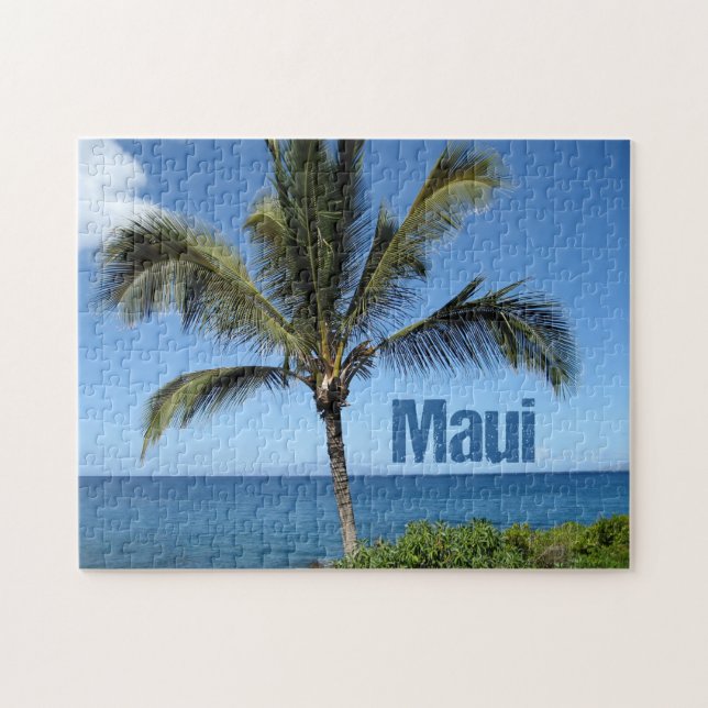 Puzzle Maui Hawaii Palm Tree Blue Scenic Photography (Horizontal)