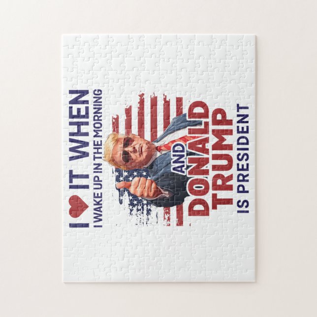 Puzzle Me Encanta Cuando Me Despierto Y Trump Es El Presi (Vertical)
