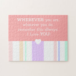 Puzzle Me encanta decir frase Pastel Colores Rosa