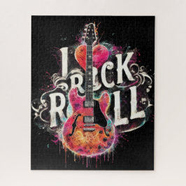 Puzzle Me encanta el rock N Roll Electric Guitarra pintan
