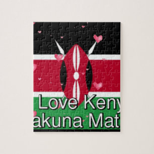 Puzzle Me encanta Kenya y la impresión de arte de "Hakuna