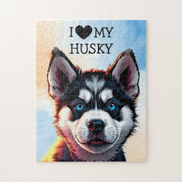 Puzzle Me encanta mi Husky personalizado
