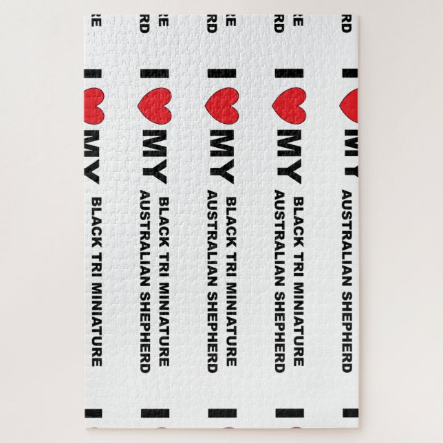 Puzzle me encanta mi mini australiana tri negro (Vertical)