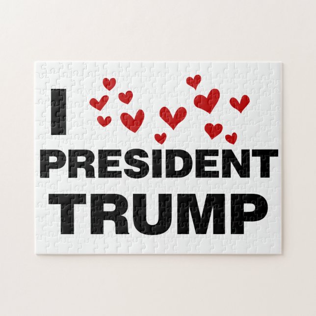 Puzzle Me encantan los corazones del presidente Trump (Horizontal)