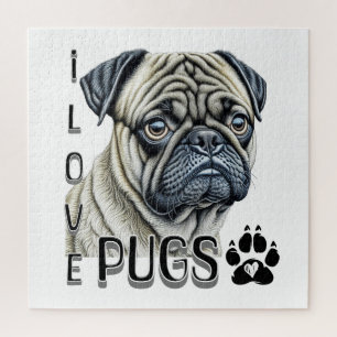 Puzzle Me encantan los Pugs Propietarios de perros call