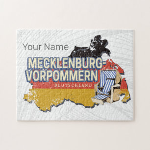 Puzzle Mecklenburg-Western Pomerania Vinateg Map Alemania