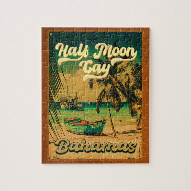 Puzzle Media Luna Cay Bahamas Retro Sunset Vacation 60 (Vertical)