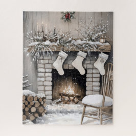 Puzzle Medias de Navidad Chimenea de Fiesta
