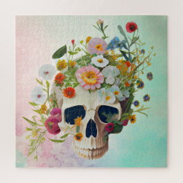 Puzzle Médica de flores de cráneo de anatomía médica de é