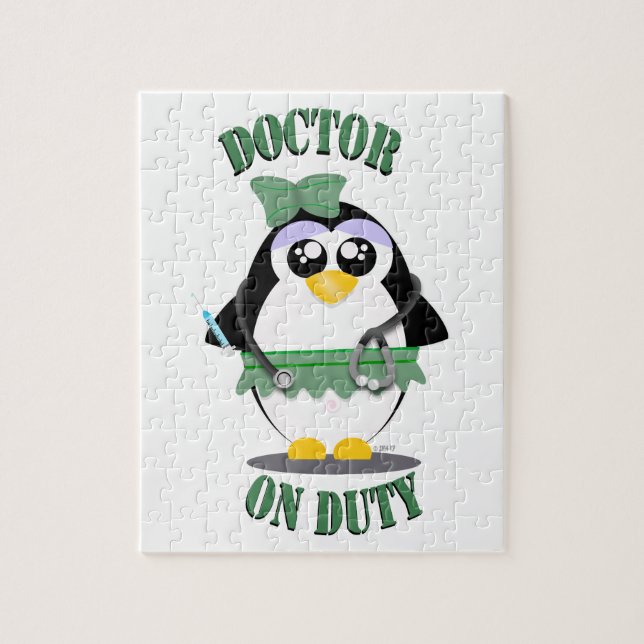 Puzzle Médica sobre el Pingüino de servicio (mujer) (Vertical)