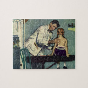 Puzzle Medicina de época, Médica viendo a un paciente Chi
