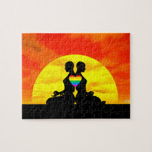 Puzzle Medición de amor gay lésbico al atardecer