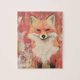 Puzzle Medios mixtos Cuadros Red Fox