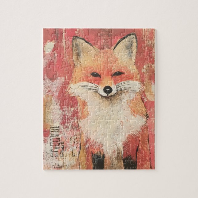 Puzzle Medios mixtos Cuadros Red Fox (Vertical)