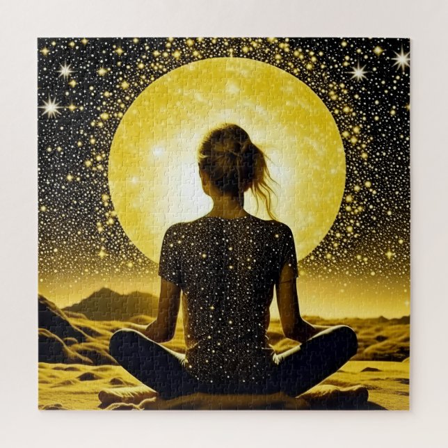 Puzzle Meditación femenina bajo la luna celestial (Vertical)