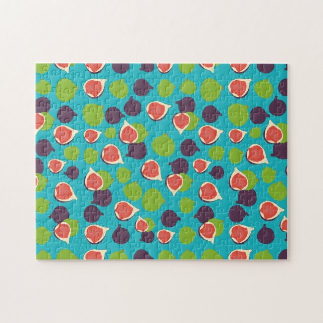 Puzzle Mediterranean Fig Summer Fruit Pattern  (Horizontal)