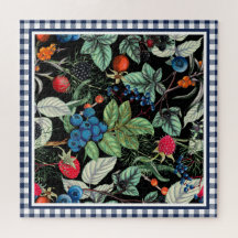 Medley de bayas sobre Gingham campestre