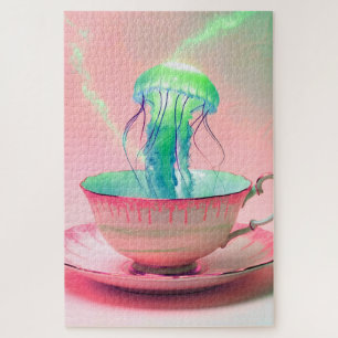 Puzzle Medusa Surrealista en Taza de Té