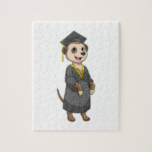 Puzzle Meerkat como estudiante con Diploma