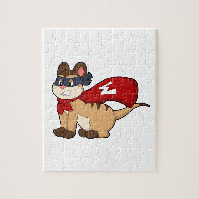 Puzzle Meerkat como héroe con máscara (Vertical)