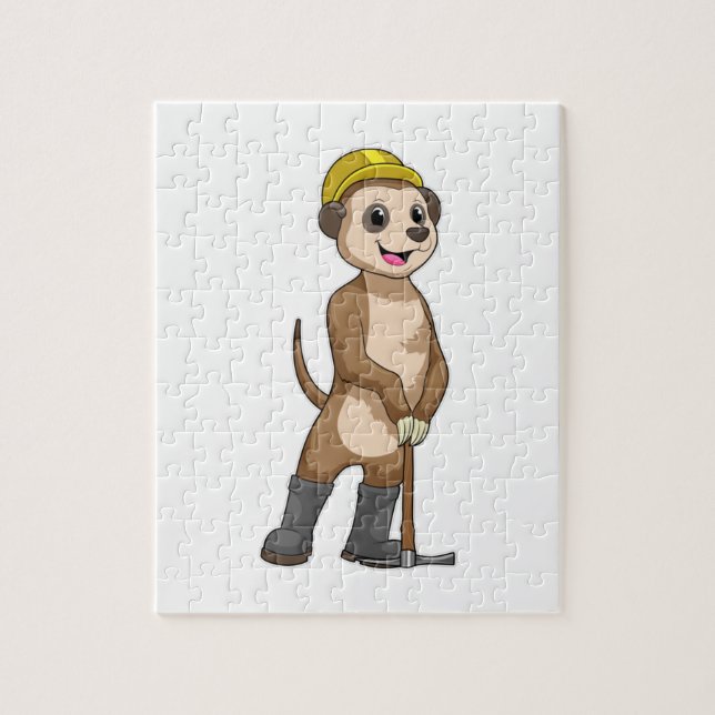 Puzzle Meerkat como minero con paquistaní (Vertical)