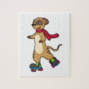 Puzzle Meerkat como patinador con patines