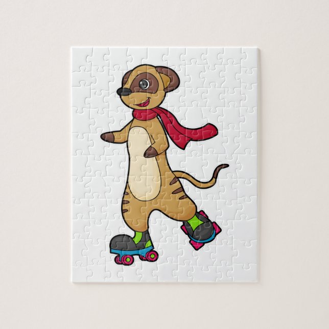 Puzzle Meerkat como patinador con patines (Vertical)