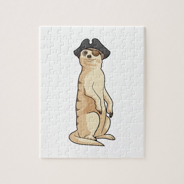 Puzzle Meerkat como pirata con gorra pirata (Vertical)