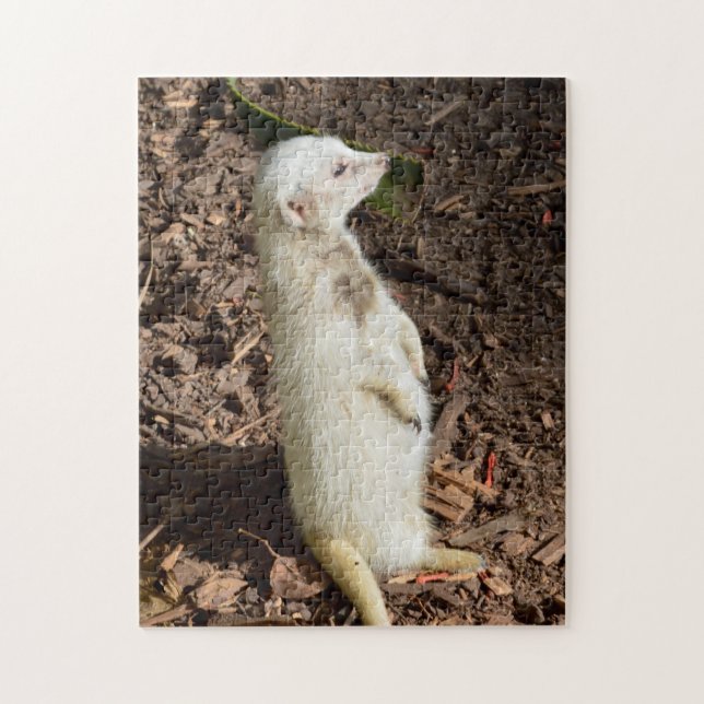 Puzzle Meerkat de Piel Blanca inusual, (Vertical)