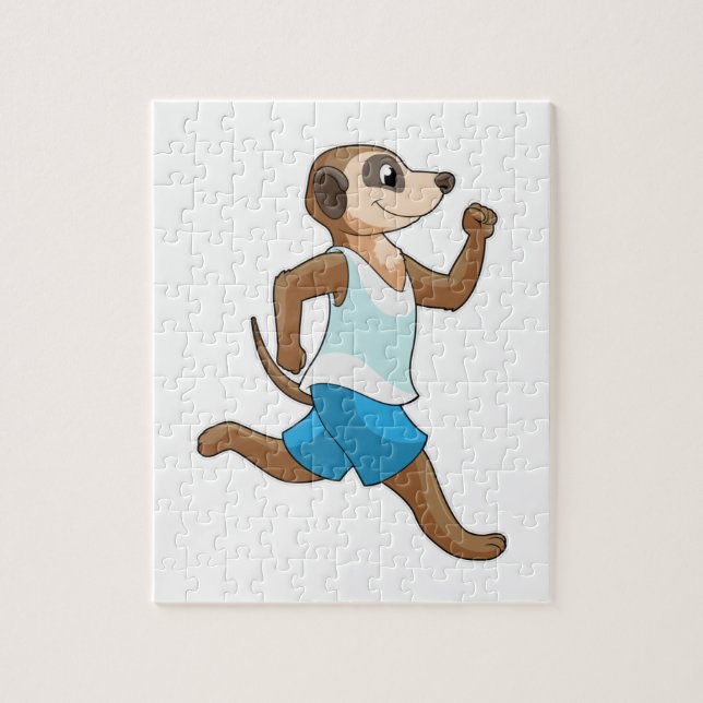 Puzzle Meerkat en deportes de carreras (Vertical)