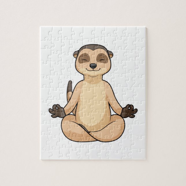 Puzzle Meerkat en la meditación del yoga (Vertical)