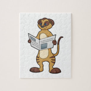 Puzzle Meerkat leyendo un periódico