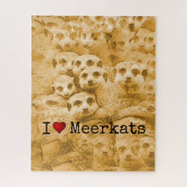Puzzle Meerkat Love Wildlife Cute Glitch Art Typography