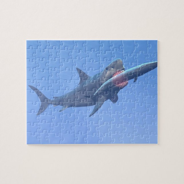 Puzzle Megalodon que come una ballena (Horizontal)