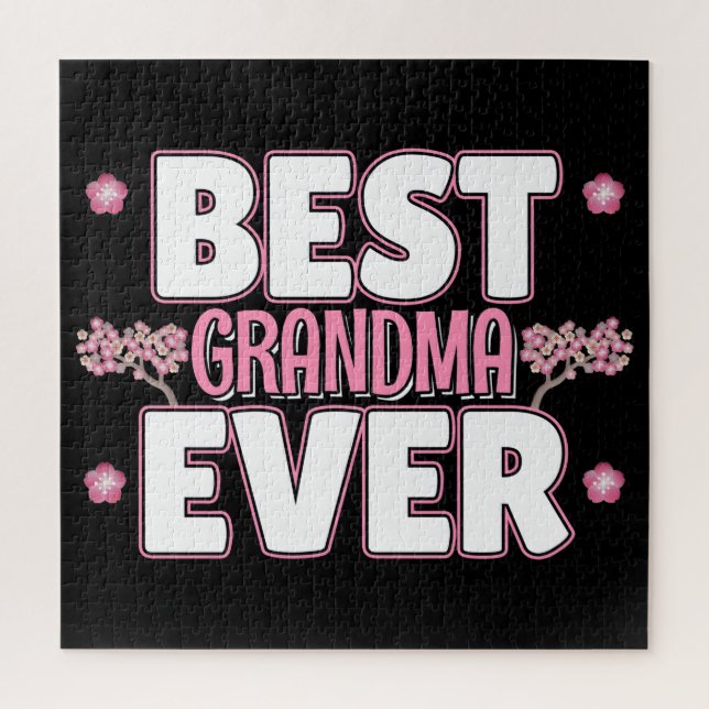 Puzzle Mejor Abuela de la Historia - Flores de cerezo ros (Vertical)