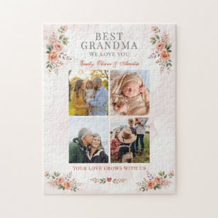 Puzzle Mejor Abuela Te Amamos Collage de Fotos Floral