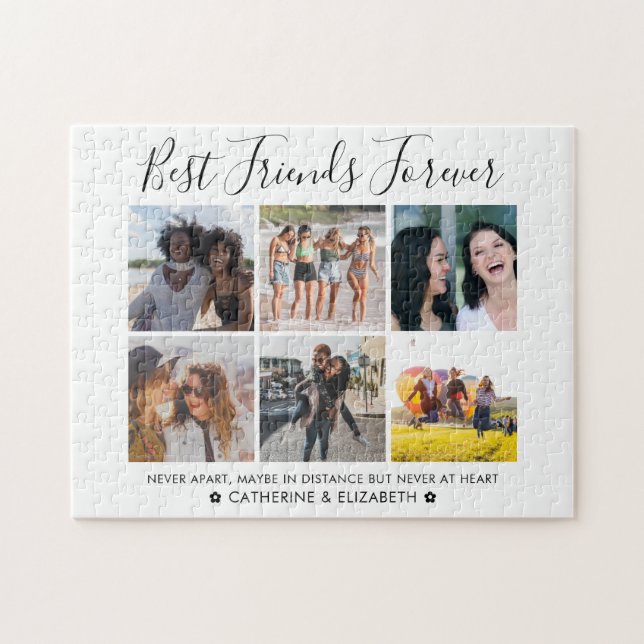 Puzzle Mejor Amigos Para Siempre 6 Foto BFF Besties Cita (Horizontal)