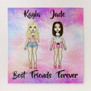 Puzzle Mejor Amigos Personalizado de Brunette y Blonde pa