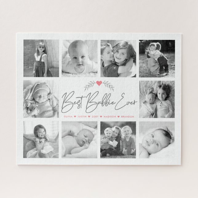 Puzzle Mejor Bubbie Ever Script 10 Collage de fotos moder (Horizontal)