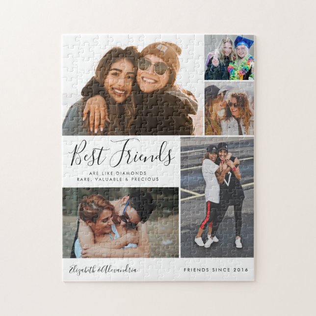 Puzzle Mejor Collage de moda BFF Besties Moda Cita (Vertical)