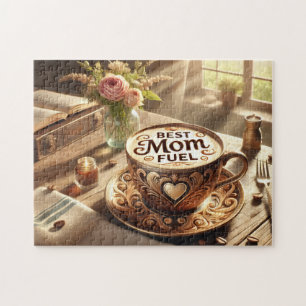 Puzzle Mejor combustible para mamá Momento de café acoged